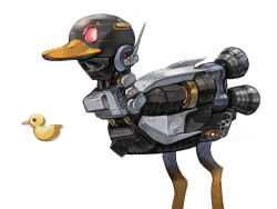 Rule 34 | beak, bird, duck, engine, highres, level-00, no humans, non-humanoid robot, original, robot, rubber duck, simple background, white background