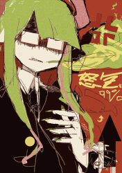 1boy 2boys angel black_suit demon_boy demon_horns formal_clothes funamusea green_hair haiiro_teien highres horns multiple_boys pointy_ears raincoat-rkgk sherbet sherbet_(funamusea) short_hair_with_long_locks suit yosaflame_(funamusea)