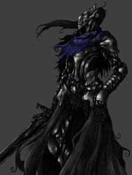 Rule 34 | 1boy, absurdres, armor, artorias the abysswalker, black armor, bolt0002, cape, dark souls (series), dark souls i, from software, full armor, gauntlets, helmet, highres, knight, male focus, solo, sword, torn cape, torn clothes, weapon