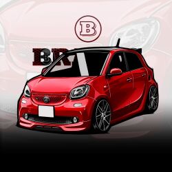 Rule 34 | brabus, car, chris ilst, commission, highres, logo, motor vehicle, no humans, original, red car, smart (company), smart forfour, vehicle focus, zoom layer