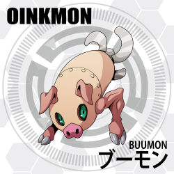 animal_ears bumon digimon digimon_(creature) green_eyes highres looking_at_viewer muscular pig pig_ears pig_nose solo