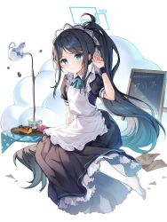 Rule 34 | 1girl, aris (blue archive), aris (maid) (blue archive), black hair, blue archive, blue eyes, guzangnanfeng, highres, looking at viewer, maid, short sleeves, smile, solo