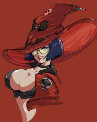 Rule 34 | 1girl, arc system works, breasts, cleavage, guilty gear, guilty gear strive, hat, highres, i-no, large breasts, midriff, revealing clothes, witch hat