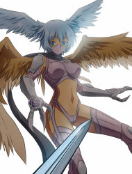 Rule 34 | 00s, 1girl, aqua eyes, aqua hair, arai nobu, armor, bad id, bad pixiv id, blue eyes, blue hair, breasts, claws, curvy, digimon, digimon (creature), digimon frontier, elbow gloves, eyelashes, feathers, gauntlets, gloves, harpy, head wings, high collar, highleg, highleg panties, large breasts, legs, mask, matching hair/eyes, midriff, monster girl, mouth mask, navel, ninja mask, panties, pink thighhighs, revealing clothes, scarf, short hair, shutumon, simple background, solo, sword, talons, thighhighs, thong, underwear, weapon, wide hips, wings