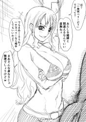 Rule 34 | 1boy, 1girl, breasts, highres, iwao178, large breasts, long hair, nami (one piece), one piece, penis, translation request