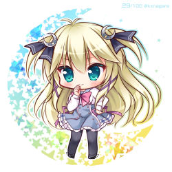 Rule 34 | 1girl, antenna hair, bad id, bad pixiv id, black footwear, black pantyhose, black ribbon, blonde hair, blue eyes, blue sailor collar, blue skirt, blush, breasts, chibi, closed mouth, commentary request, crescent, crescent hair ornament, frilled skirt, frills, full body, hair between eyes, hair ornament, hair ribbon, hand to own mouth, hand up, high-waist skirt, kodomo no asobi, long hair, long sleeves, medium breasts, pantyhose, purple ribbon, ribbon, ryuuka sane, sailor collar, school uniform, sera (kodomo no asobi), serafuku, shirt, shoes, skirt, sleeves past wrists, smile, solo, standing, star (symbol), twitter username, two side up, very long hair, white shirt
