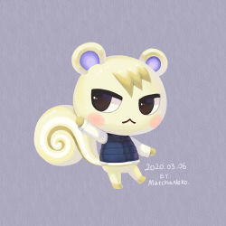 Rule 34 | 1boy, animal crossing, animal ears, artist name, blonde hair, blush, dated, furry, furry male, grey background, male focus, marshal (animal crossing), matchaneko, nintendo, solo, squirrel ears, squirrel tail, tail