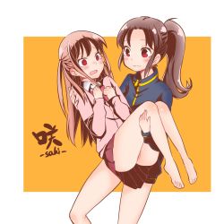 Rule 34 | 2girls, atarashi ako, bare legs, highres, long sleeves, multiple girls, no pants, saki (manga), takakamo shizuno
