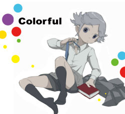 Rule 34 | 10s, 1990s (style), 1boy, child, colorful (movie), formal, grey hair, male focus, necktie, purapura, solo, suit, undressing, white background