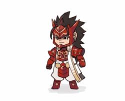 Rule 34 | 1boy, animated, animated gif, armor, artist request, brown hair, chibi, claws, fire emblem, fire emblem fates, lobster, long hair, male focus, nintendo, parody, ryoma (fire emblem), solo, spiked hair, transformation