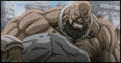 Rule 34 | 2boys, abs, animated, animated gif, beard, epic, face smash, fight, hokuto no ken, kenshiro, lowres, male focus, multiple boys, muscular, outdoors, sky, violence