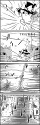 Rule 34 | 4koma, bow, bucket, cirno, comic, commentary request, greyscale, hair bow, hat, hat bow, highres, ice, ice wings, in bucket, in container, kirisame marisa, kisume, mini-hakkero, monochrome, no humans, smile, star (symbol), tani takeshi, tornado, touhou, translation request, twintails, wings, witch hat, wooden bucket, yukkuri shiteitte ne