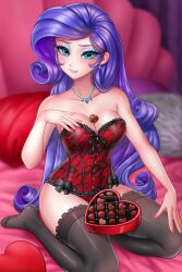 Rule 34 | absurdres, breasts, highres, lace, large breasts, lingerie, my little pony, my little pony: equestria girls, my little pony: friendship is magic, non-web source, paid reward, pantyhose, rarity (my little pony), underwear