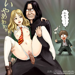 Rule 34 | 1girl, 2boys, age difference, artist name, black hair, blonde hair, breasts, brown eyes, brown hair, bulge, censored, crying, cum, cum in pussy, cure (girl fetish), drooling, erection, erection under clothes, feathers, girl on top, glasses, harry potter, harry potter (series), held up, hermione granger, mosaic censoring, multiple boys, navel, necktie, nipples, no bra, older man and younger girl, opaque glasses, open clothes, open mouth, open shirt, panties, panty pull, penis, pointless censoring, pussy, rape, reverse cowgirl position, reverse suspended congress, saliva, school uniform, serafuku, severus snape, sex, sex from behind, shirt, shoes, single shoe, small breasts, spread legs, standing, straddling, sweater vest, teacher, teacher and student, tears, text focus, thighhighs, translated, underwear, vaginal, wand, watermark, web address, white panties, white thighhighs, wizarding world