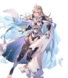 Rule 34 | 1girl, armor, black leotard, breasts, broken armor, cape, capelet, corrin (female) (fire emblem), corrin (female) (silent bloodline) (fire emblem), corrin (fire emblem), detached collar, essual (layer world), fire emblem, fire emblem fates, fire emblem heroes, floating, floating object, frills, full body, gauntlets, glowing, hair ornament, highres, jewelry, leotard, long hair, medium breasts, nintendo, non-web source, official art, overskirt, pointy ears, red eyes, see-through, shoulder armor, stirrup legwear, toeless legwear, toes, torn cape, torn clothes, transparent background, white hair