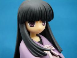 Rule 34 | 00s, 1girl, black hair, female focus, figure, gradient background, kurosaki sayoko, mahoraba, photo (medium), purple eyes, solo