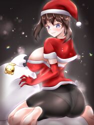 Rule 34 | 1girl, ass, breasts, chingling, christmas, creatures (company), game freak, gen 4 pokemon, hat, highres, large breasts, may (pokemon), nintendo, pokemon, pokemon rse, santa hat