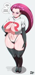 Rule 34 | 1girl, breasts, creatures (company), game freak, huge breasts, jadenkaiba, jessie (pokemon), long hair, nintendo, pokemon, pokemon (anime), solo