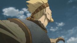 Rule 34 | animated, animated gif, armor, axe, blonde hair, blood, chainmail, decapitation, fighting, ship, spiked hair, spinning, thorkell, throwing, vinland saga, watercraft, weapon