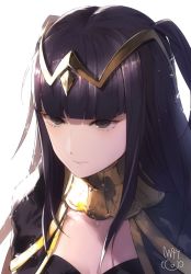 Rule 34 | 1girl, black eyes, black hair, bodysuit, breasts, bridal gauntlets, cape, cleavage, fire emblem, fire emblem awakening, jewelry, large breasts, long hair, looking at viewer, matching hair/eyes, mayo (becky2006), nintendo, solo, tharja (fire emblem), tiara, two side up