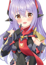 Rule 34 | 1girl, absurdres, android, breasts, highres, joints, kaede (maple4rt), large breasts, leotard, navel, nintendo, open mouth, poppi (xenoblade), poppi qtpi (xenoblade), purple hair, robot ears, robot joints, simple background, solo, white background, xenoblade chronicles (series), xenoblade chronicles 2
