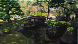 Rule 34 | bridge, grass, highres, kyoto, landscape, nature, no humans, original, real world location, sasaki112, scenery, tree, water
