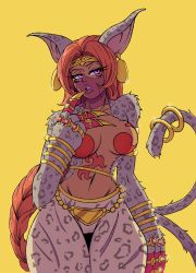 Rule 34 | 1girl, animal ears, bastemon, cat, cat ears, cat girl, cat tail, digimon, female focus, harem outfit, harem pants, highres, monster girl, pants, revealing clothes, solo, tail