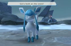 Rule 34 | animated, animated gif, creatures (company), game freak, gen 4 pokemon, glaceon, lowres, musical note, nintendo, pokemon, pokemon (creature), pokepark 2: wonders beyond, smile, snow