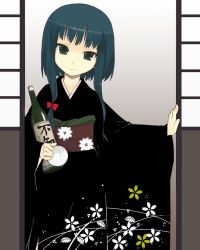 Rule 34 | 1girl, alcohol, bottle, cup, ikura hato, japanese clothes, kimono, sake, smile, solo