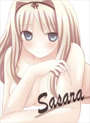 Rule 34 | 00s, 1girl, blonde hair, blush, breasts, kusugawa sasara, large breasts, nude, solo, to heart (series), to heart 2