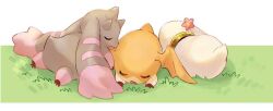 Rule 34 | 3others, digimon, digimon (creature), flower, holy ring, horns, lopmon, multiple others, patamon, plotmon, sleeping, wings