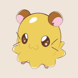 Rule 34 | :3, artsy-rc, brown eyes, chibimaru-chan, closed mouth, commentary, english commentary, full body, hamster, hamtaro (series), looking at viewer, no humans, simple background, smile, standing, whiskers, white background