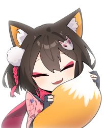 Rule 34 | 1girl, animal ears, blue archive, chibi, donmin h, fox ears, fox tail, highres, izuna (blue archive), ninja, solo, tail, twitter, white background
