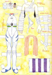 Rule 34 | bandages, imaka hideki, neon genesis evangelion, no humans, paper doll, plugsuit, towel