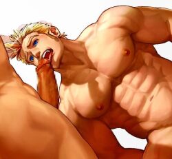 Rule 34 | 2boys, abs, bad id, bad twitter id, bara, beard stubble, blonde hair, blue eyes, censored, completely nude, facial hair, fellatio, final fantasy, final fantasy vi, furrowed brow, girthy penis, hand on another&#039;s head, large pectorals, licking, licking penis, long sideburns, male focus, mature male, mosaic censoring, multiple boys, muscular, muscular male, navel, nipples, nude, oral, out-of-frame censoring, pectorals, penis, penis out of frame, sabin rene figaro, short hair, short ponytail, sideburns, solo focus, stomach, stubble, thick eyebrows, thick thighs, thighs, third-party source, usada (usaddd), yaoi