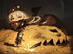 Rule 34 | 2girls, aged down, cat, changetofantasy, coin, copyright request, core (girls&#039; frontline), g11 (dragon jr.) (girls&#039; frontline), g11 (girls&#039; frontline), girls&#039; frontline, glowing, gold coin, green eyes, grey hair, highres, hk416 (black kitty&#039;s gift) (girls&#039; frontline), hk416 (girls&#039; frontline), long hair, multiple girls, official alternate costume, pile, red eyes, sleeping, tagme, the hobbit, the lord of the rings, tolkien&#039;s legendarium, tolkien's legendarium, very long hair, waking up