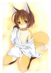 Rule 34 | 1girl, animal ears, barefoot, blush, furry, kagerofu, looking at viewer, open mouth, tagme, tail, undressing