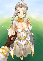 Rule 34 | 1boy, 1girl, absurdres, ahoge, alternate costume, blue eyes, bodystocking, braid, breasts, bridal gauntlets, bride, closed mouth, cosplay, fire emblem, fire emblem fates, fire emblem heroes, gloves, hairband, highres, holding hands, huge filesize, igni tion, kiran (fire emblem), kiran (male) (fire emblem), large breasts, looking at viewer, male hand, md5 mismatch, nail polish, nina (fire emblem), nintendo, resolution mismatch, silver hair, smile, source smaller, tharja (bridal) (fire emblem), tharja (fire emblem), tharja (fire emblem) (cosplay), twin braids, white nails