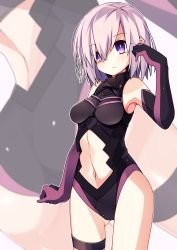 Rule 34 | 1girl, absurdres, arm at side, armpits, ass, back, back cutout, bare shoulders, black gloves, black leotard, blurry, blush, breasts, bright pupils, clenched hand, closed mouth, clothing cutout, cowboy shot, depth of field, elbow gloves, fate/grand order, fate (series), from side, gloves, gluteal fold, hair between eyes, hair over one eye, halterneck, hand up, highres, impossible clothes, impossible leotard, kotomuke fuurin, legs apart, leotard, light particles, lips, looking at viewer, mash kyrielight, medium breasts, multicolored clothes, multicolored gloves, multiple views, navel, navel cutout, outline, parted bangs, pink hair, purple eyes, purple gloves, short hair, silver hair, skin tight, standing, stomach, thigh strap, thighs, turtleneck, white outline