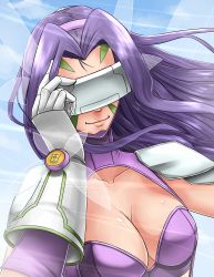 Rule 34 | 1girl, arms up, bikini, bikini top only, breasts, butterfly wings, butterfly wings gauntlets, cleavage, digimon, digimon frontier, facial mark, fairimon, fairy, garter straps, gauntlets, hair ornament, insect wings, long hair, mask, medium breasts, purple bikini, purple hair, shoulder pads, solo, swimsuit, visor, wings