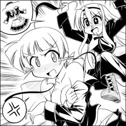 Rule 34 | + +, 00s, 2girls, anger vein, angry, blood, blush, carim gracia, forced dressing, greyscale, long hair, lyrical nanoha, mahou shoujo lyrical nanoha, mahou shoujo lyrical nanoha strikers, maid, maid headdress, mitsuki (mitsukitei), monochrome, multiple girls, nosebleed, panties, schach nouera, spoken anger vein, spoken object, tears, underwear, undressing, you gonna get raped