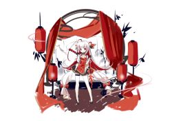 Rule 34 | 1girl, ahoge, alternate costume, azur lane, chinese clothes, chinese lantern (plant), commentary request, double bun, food, hair bun, huge ahoge, long hair, looking at viewer, pink hair, red eyes, sketch, smile, solo, thighhighs, vauquelin (azur lane), very long hair, vilor