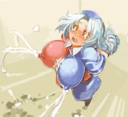 Rule 34 | breasts, covered erect nipples, huge breasts, lactation, lactation through clothes, sachito, touhou, yagokoro eirin