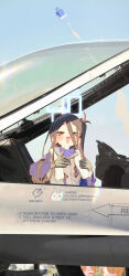 Rule 34 | &gt;o&lt;, 5girls, absurdres, aircraft, airplane, alternate costume, aris (blue archive), blue archive, blue sky, blush, bm tol, cockpit, commentary, english commentary, f-16 fighting falcon, fighter jet, flying, halo, highres, jet, midori (blue archive), military, military vehicle, momoi (blue archive), multiple girls, one side up, open cockpit, pilot, pilot suit, sky, smile, solo focus, thumbs up, tiktok, yuuka (blue archive), yuzu (blue archive)