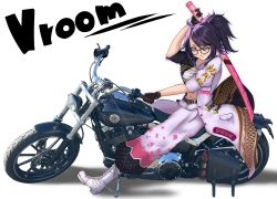 Rule 34 | 1girl, absurdres, bare shoulders, black hair, blue eyes, blue sky, bokken, cloud, coat, commentary request, delinquent, full body, glasses, highres, holding, holding sword, holding weapon, indie virtual youtuber, kamiesisyanon, kson, looking at viewer, midriff, mole, mole under eye, motor vehicle, motorcycle, multicolored coat, navel, open clothes, open coat, pants, petal print, print pants, sky, solo, souchou, sukeban, sword, two-tone coat, virtual youtuber, weapon, white footwear, wooden sword