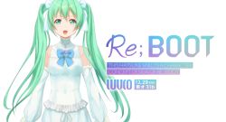 Rule 34 | 1girl, :d, bad id, bad pixiv id, blue neckwear, bow, character name, covered navel, detached sleeves, floating hair, frilled shirt, frills, green eyes, grey hair, hair between eyes, hair bow, hatsune miku, highres, long hair, long sleeves, looking at viewer, open mouth, ribbon, shirt, simple background, sleeveless, sleeveless shirt, smile, solo, standing, twintails, very long hair, vesper (pixiv3568), vocaloid, white background, white bow, white ribbon, white shirt, white sleeves
