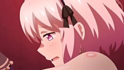 Rule 34 | absurdres, animated, anime screenshot, blush, censored, clothing aside, cum, cum in pussy, cumdrip, erin (knight of erin), highres, knight of erin, mosaic censoring, purple eyes, tagme, video, white hair