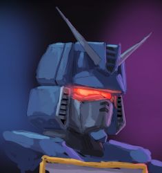 Rule 34 | assault visor, commentary, decepticon, english commentary, glowing, gundam, highres, looking ahead, mecha, no humans, portrait, procreate (medium), redustheriotact, robot, science fiction, sketch, solo, soundwave (transformers), transformers, v-fin, visor