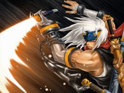 Rule 34 | 00s, blademaster, chain, dungeon and fighter, gauntlets, gloves, horns, scarf, slayer (dungeon and fighter), spiked hair, sword, weapon, white hair