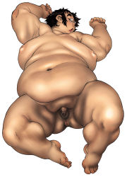 Rule 34 | 1boy, fat, fat man, male focus, nude, obese, penis, sleeping, solo, tanuma yuuichirou